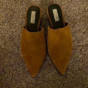 Brown Steven New York pointed mule shoes. Lightly worn. Size 9.5